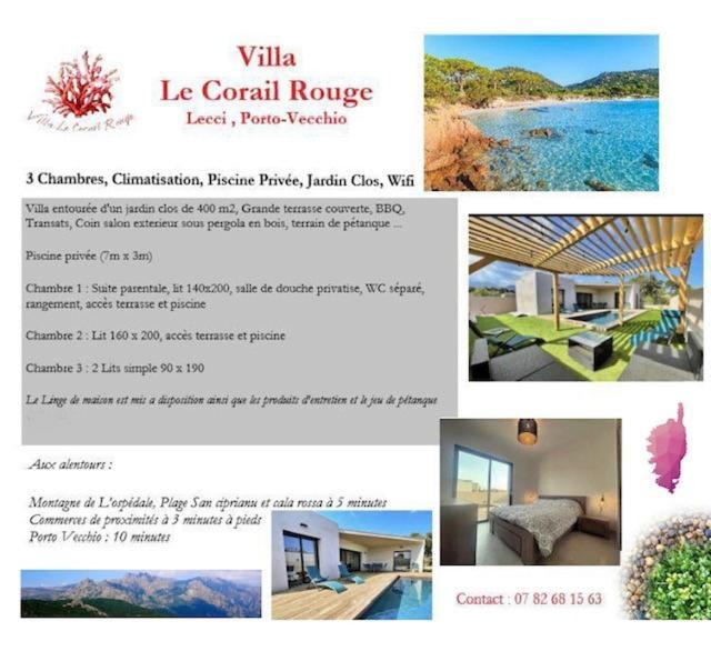 Villa Le Corail Rouge Corse Lecci Exterior foto